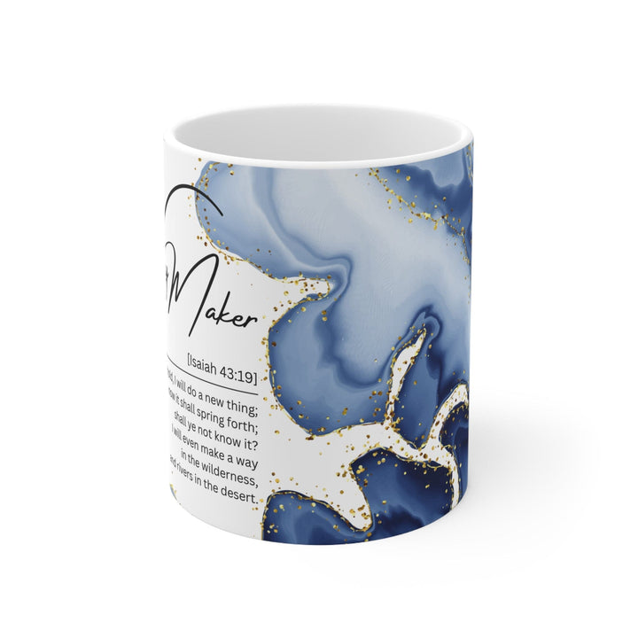 Ceramic Coffee Mug 11oz - Way Maker Blue Design - Decorative/Ceramic Mugs/11oz