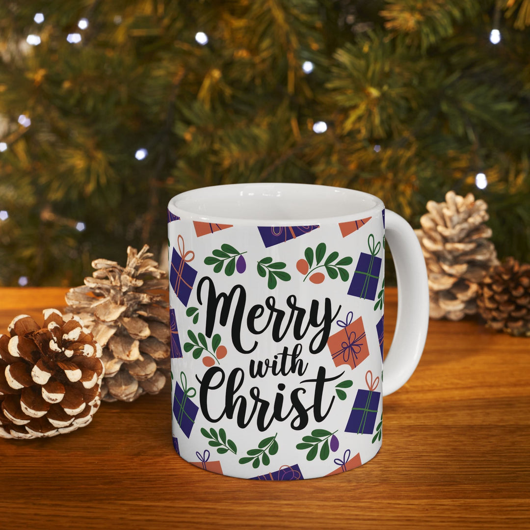 Ceramic Gift Mug - Merry with Christ - Decorative/Ceramic Mugs/11oz/15oz