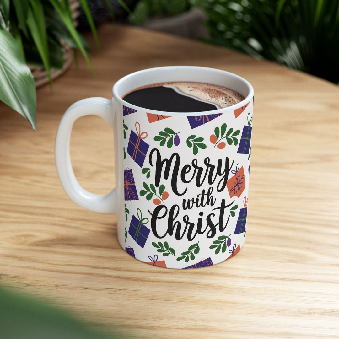 Ceramic Gift Mug - Merry with Christ - Decorative/Ceramic Mugs/11oz/15oz