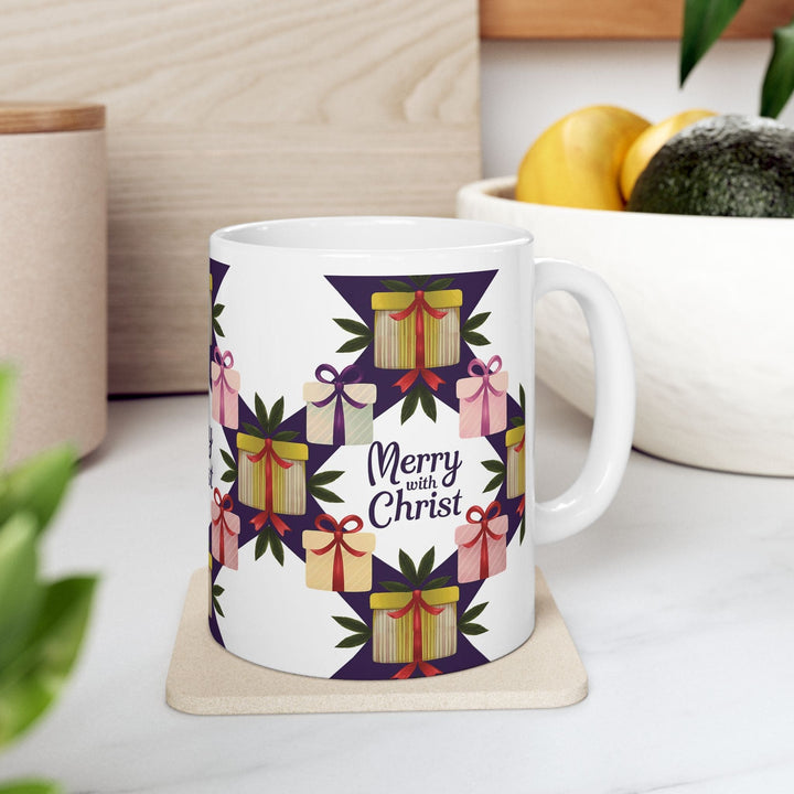 Ceramic Gift Mug - Merry with Christ - Decorative/Ceramic Mugs/11oz/15oz