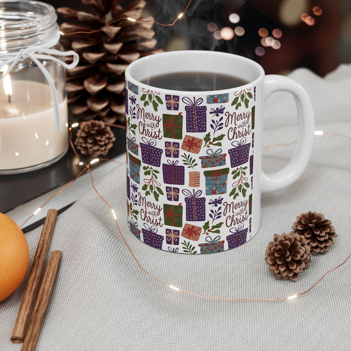 Ceramic Gift Mug - Merry with Christ - Decorative/Ceramic Mugs/11oz/15oz