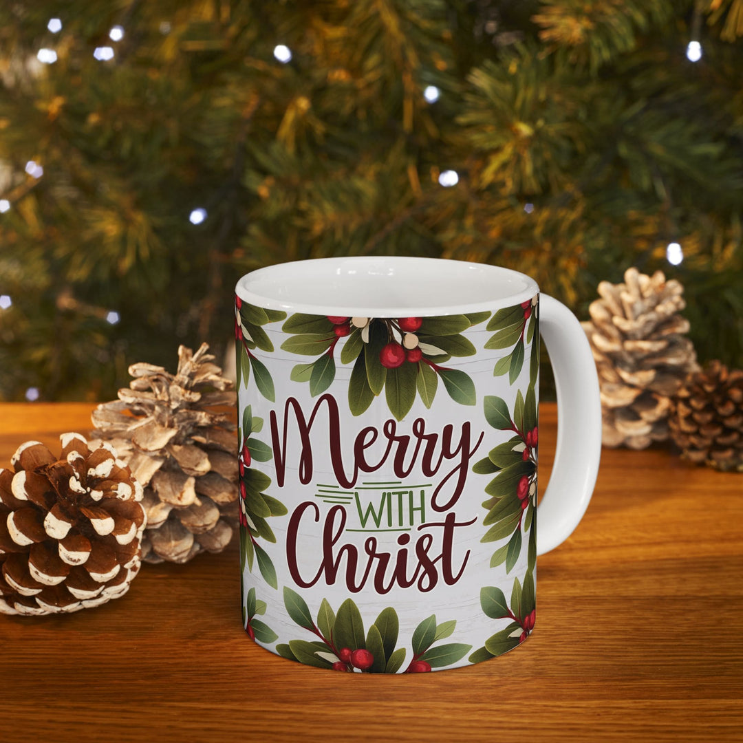 Ceramic Gift Mug - Merry with Christ - Decorative/Ceramic Mugs/11oz/15oz