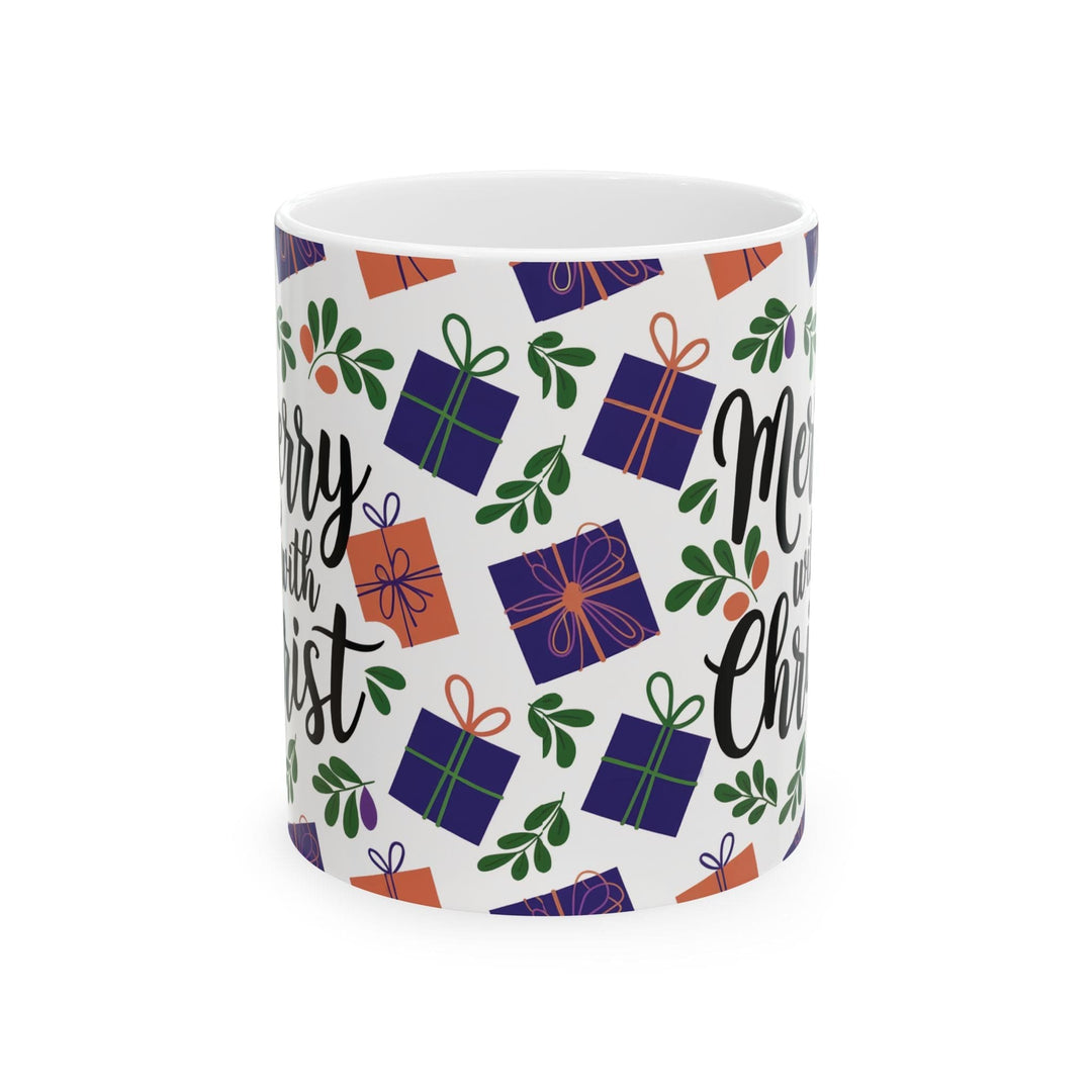 Ceramic Gift Mug - Merry with Christ - Decorative/Ceramic Mugs/11oz/15oz