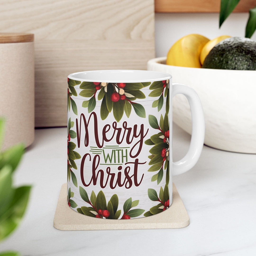 Ceramic Gift Mug - Merry with Christ - Decorative/Ceramic Mugs/11oz/15oz