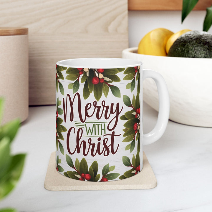 Ceramic Gift Mug - Merry with Christ - Decorative/Ceramic Mugs/11oz/15oz
