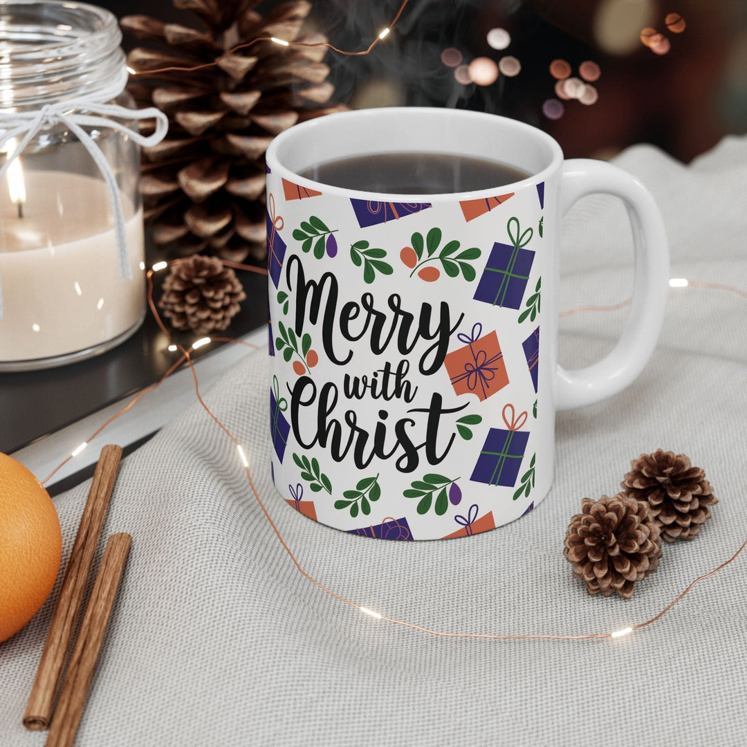 Ceramic Gift Mug - Merry with Christ - Decorative/Ceramic Mugs/11oz/15oz