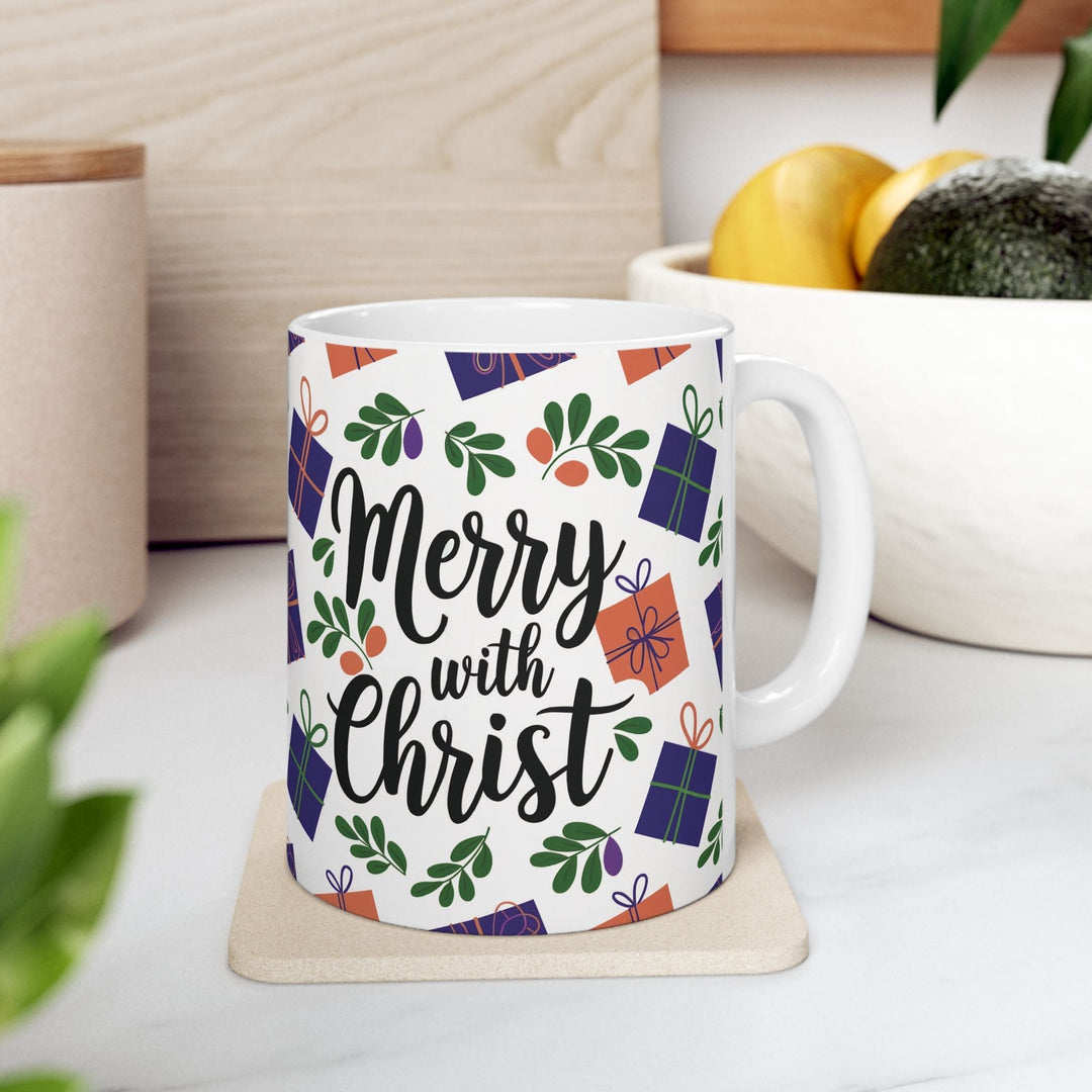 Ceramic Gift Mug - Merry with Christ - Decorative/Ceramic Mugs/11oz/15oz