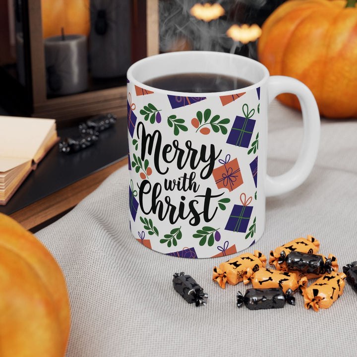 Ceramic Gift Mug - Merry with Christ - Decorative/Ceramic Mugs/11oz/15oz