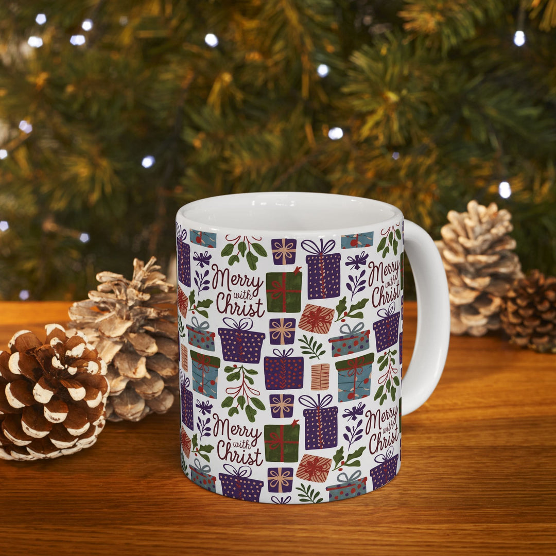 Ceramic Gift Mug - Merry with Christ - Decorative/Ceramic Mugs/11oz/15oz