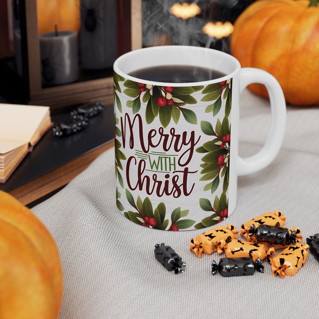 Ceramic Gift Mug - Merry with Christ - Decorative/Ceramic Mugs/11oz/15oz