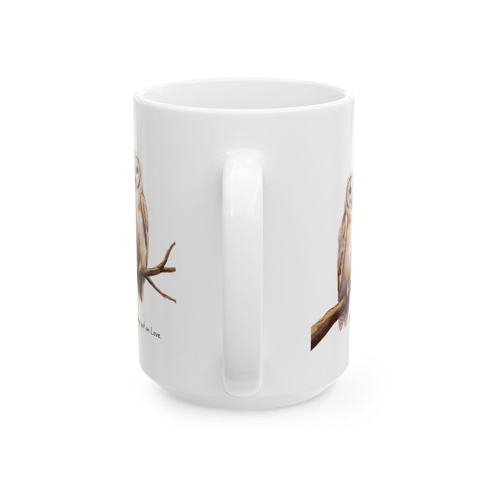 Ceramic Gift Mug - Two White Owls - Scripture Inspired - Above All Things Put