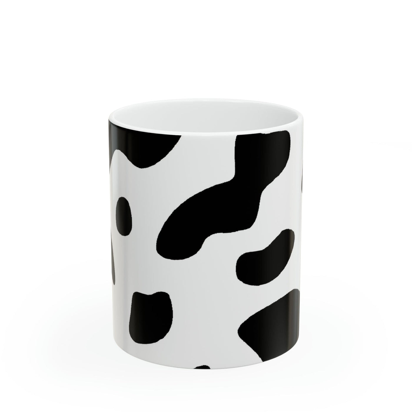 Ceramic Mug 15oz Black And White Abstract Cow Print Pattern - Decorative | Mugs
