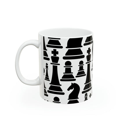 Ceramic Mug 15oz Black And White Chess Print - Decorative | Mugs 11oz