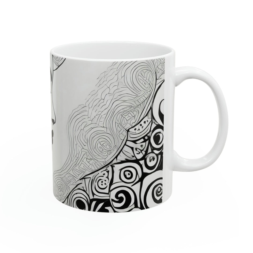 Ceramic Mug 15oz Female Black Line Art Print 7134 - Decorative | Ceramic Mugs