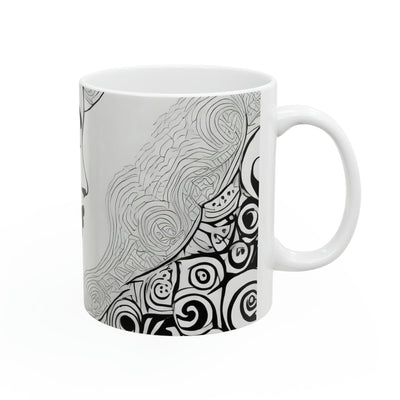 Ceramic Mug 15oz Female Black Line Art Print 7134 - Decorative | Mugs 11oz