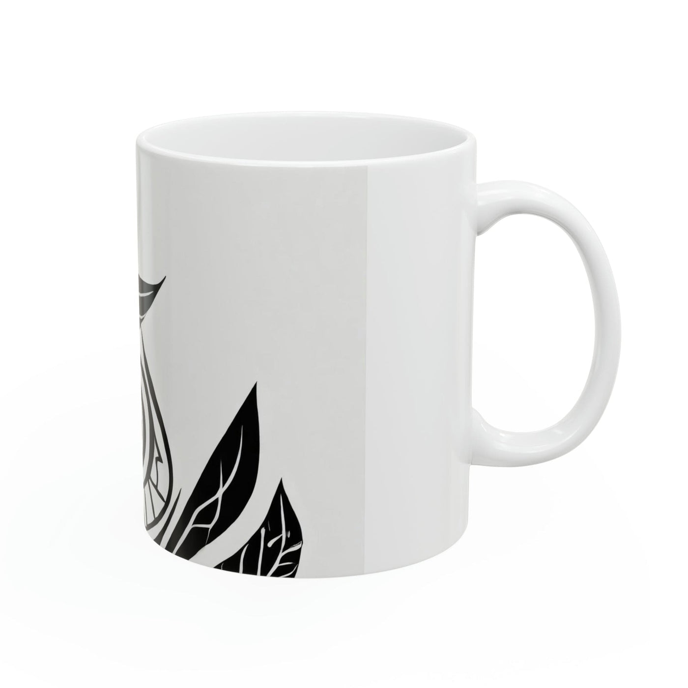 Ceramic Mug 15oz Floral Black Line Art Print 54615 - Decorative | Mugs 11oz