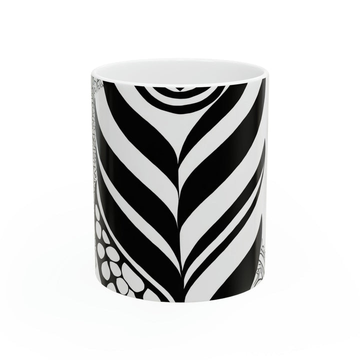 Ceramic Mug 15oz Floral Black Line Art Print 60110 - Decorative | Ceramic Mugs