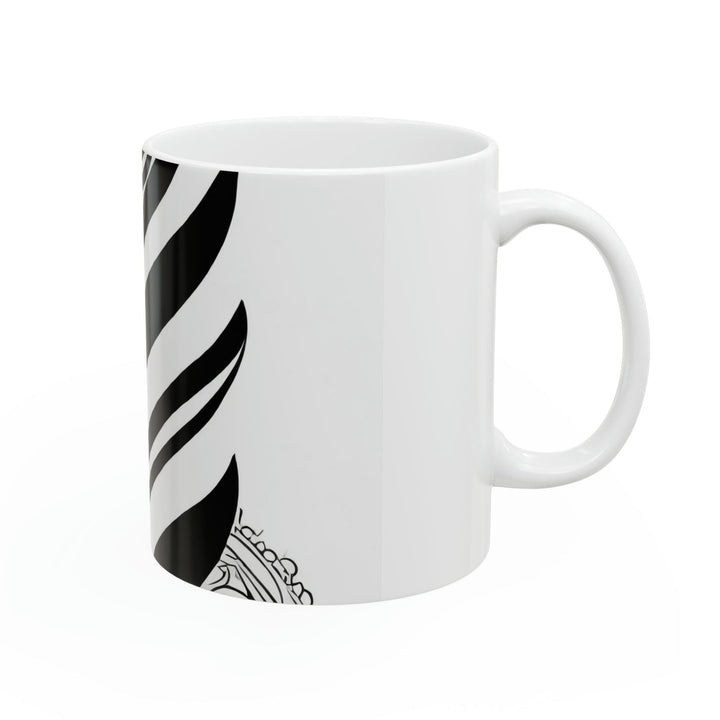 Ceramic Mug 15oz Floral Black Line Art Print 60110 - Decorative | Ceramic Mugs