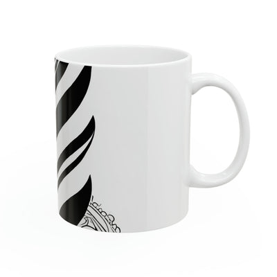 Ceramic Mug 15oz Floral Black Line Art Print 60110 - Decorative | Mugs 11oz
