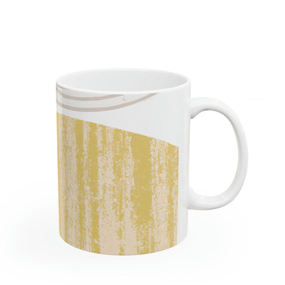 Ceramic Mug 15oz Green Textured Boho Pattern - Decorative | Mugs 11oz