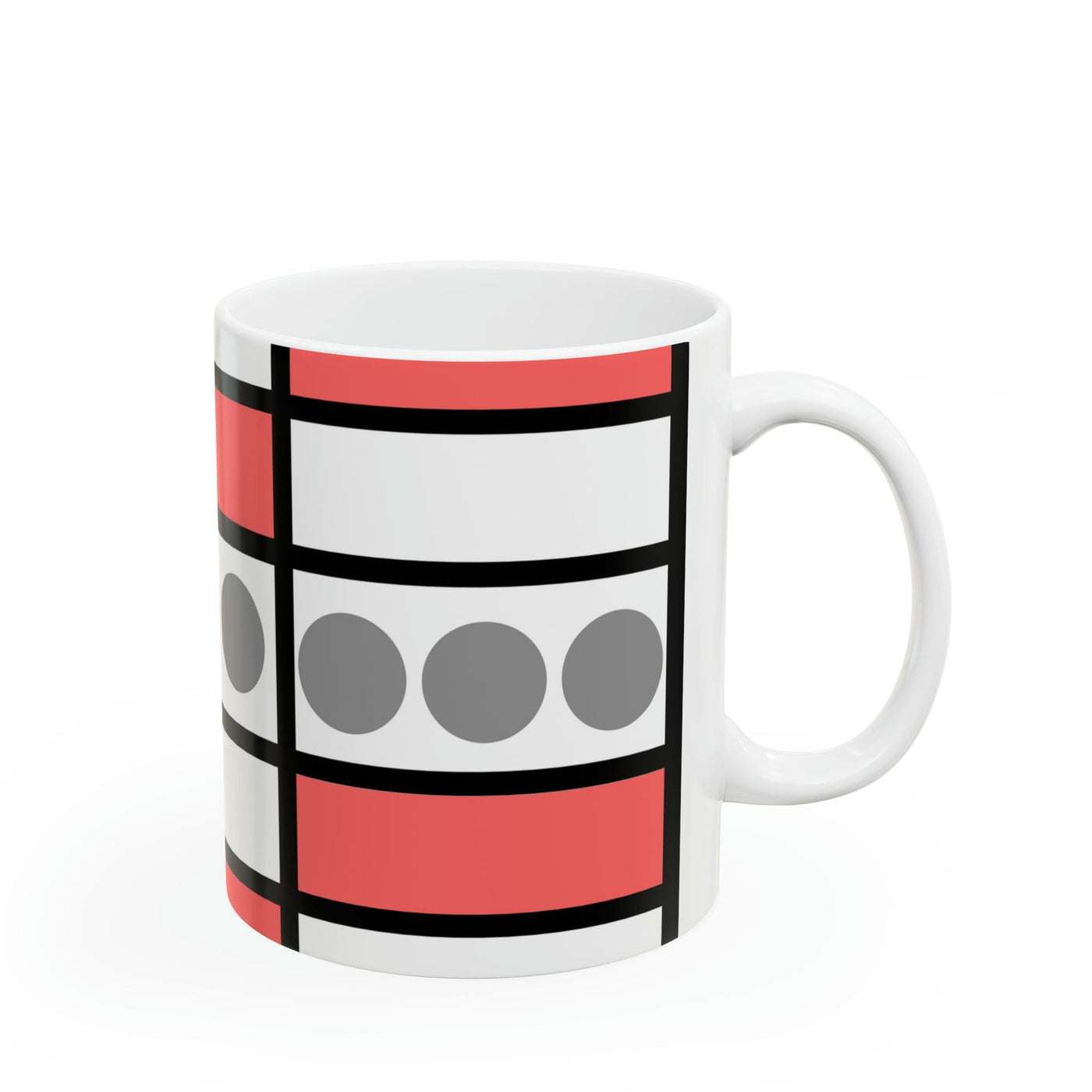 Ceramic Mug 15oz Mauve Grey Pattern - Decorative | Mugs 11oz