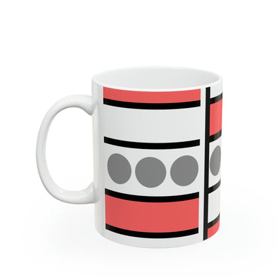 Ceramic Mug 15oz Mauve Grey Pattern - Decorative | Mugs 11oz