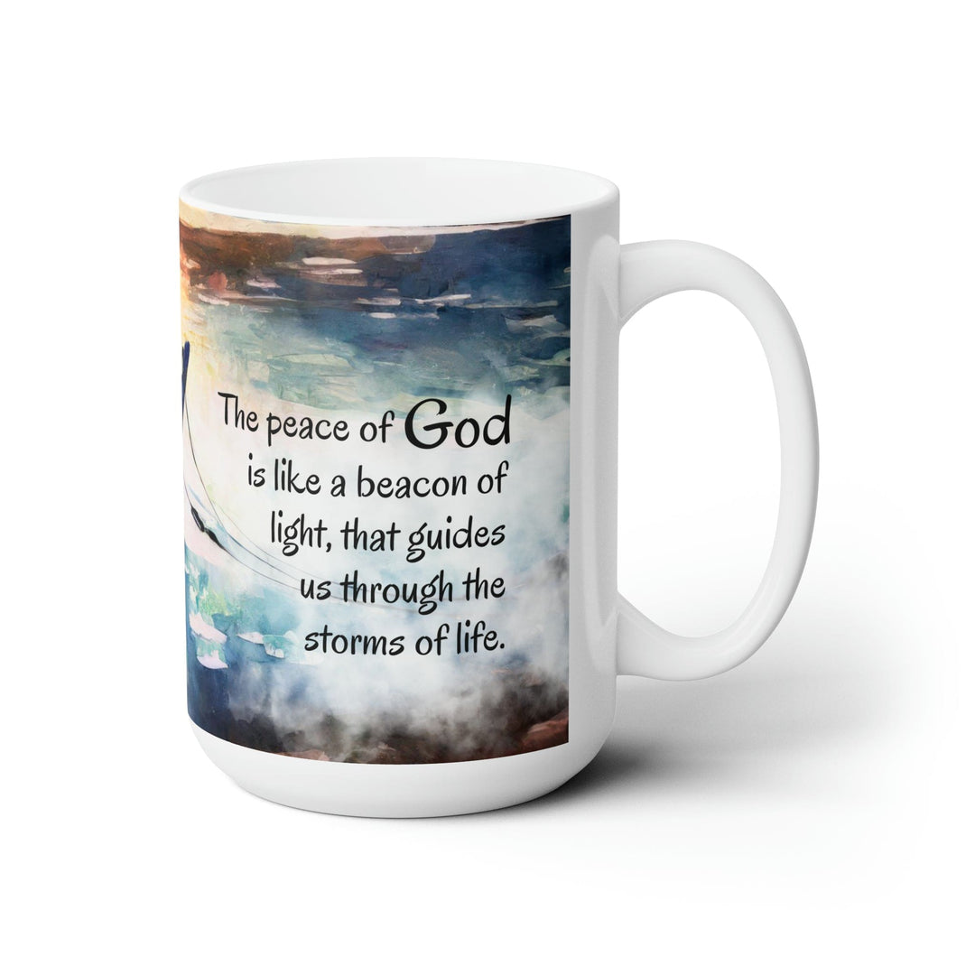 Ceramic Mug 15oz the Peace of God - Beacon of Light Illustration - Decorative