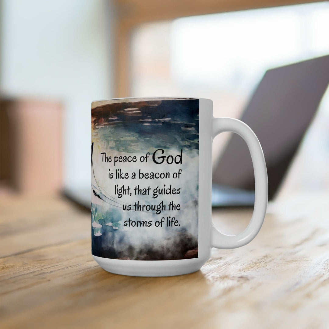 Ceramic Mug 15oz the Peace of God - Beacon of Light Illustration - Decorative