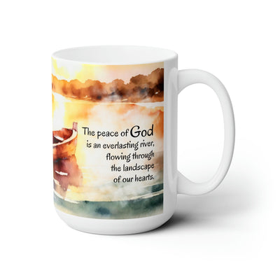 Ceramic Mug 15oz The Peace Of God - Everlasting River Illustration Decorative