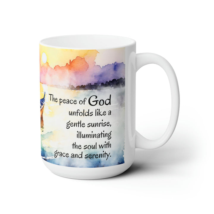 Ceramic Mug 15oz the Peace of God - Gentle Sunrise Illustration - Decorative