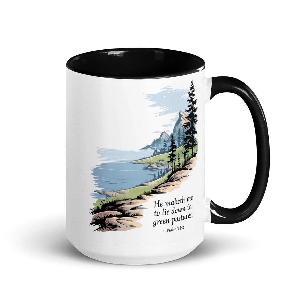 Ceramic Mug with Accent Color and Inspirational Print