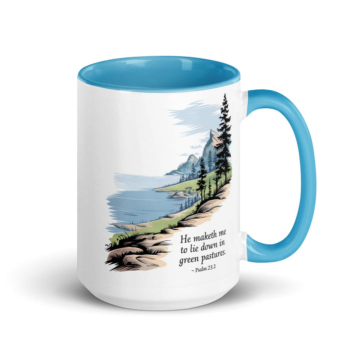 Ceramic Mug with Accent Color and Inspirational Print