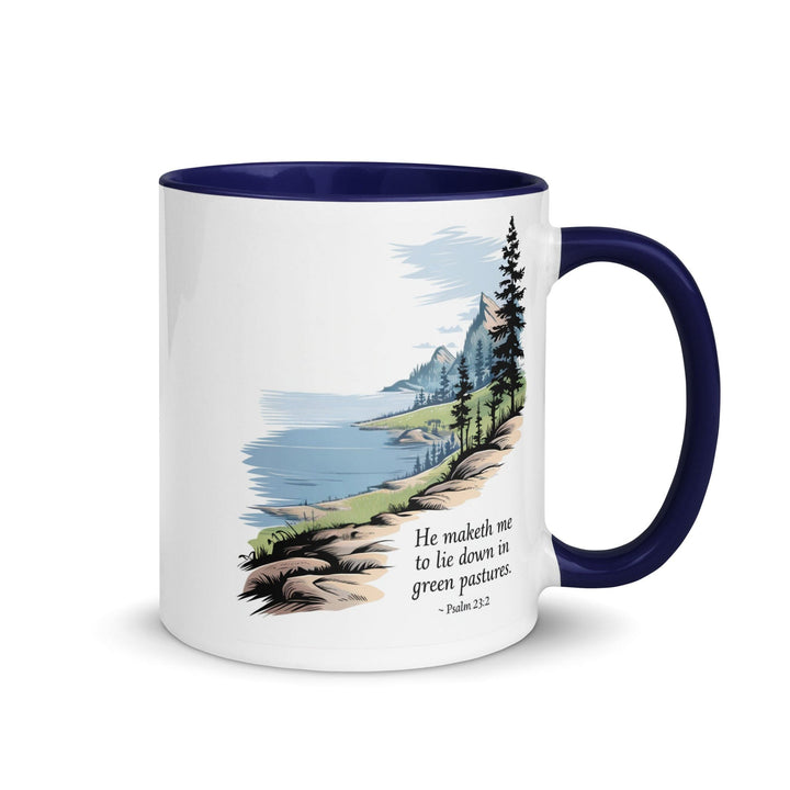 Ceramic Mug with Accent Color and Inspirational Print