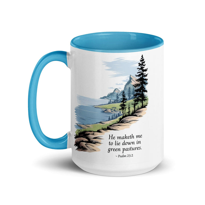 Ceramic Mug with Accent Color and Inspirational Print