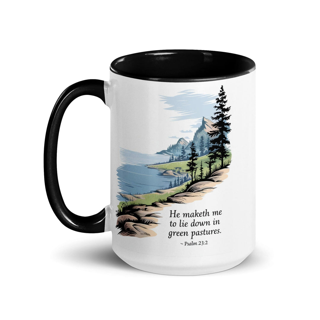 Ceramic Mug with Accent Color and Inspirational Print