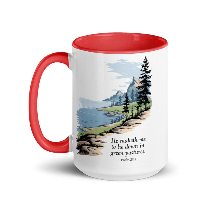 Ceramic Mug with Accent Color and Inspirational Print