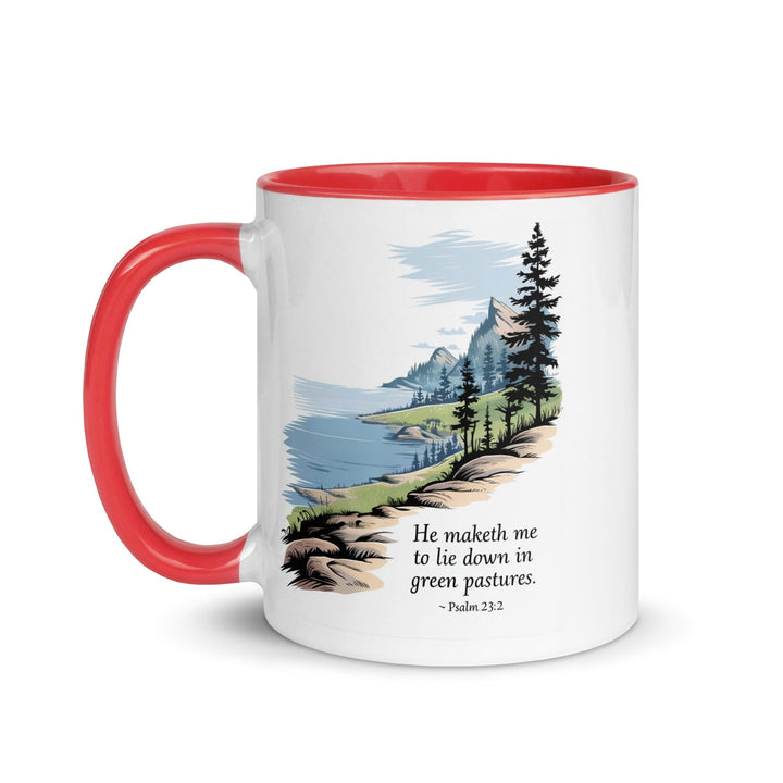 Ceramic Mug with Accent Color and Inspirational Print