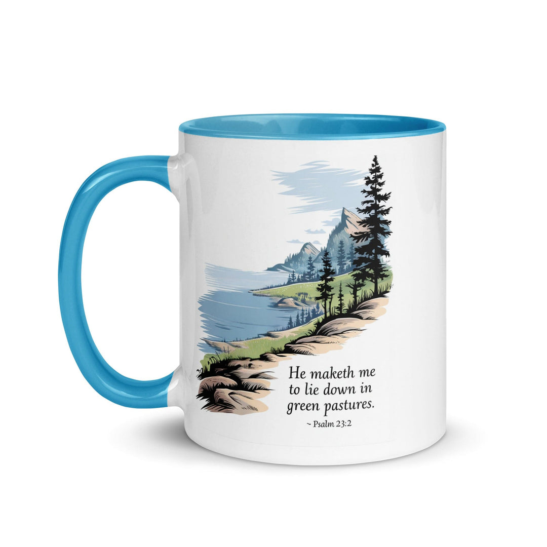 Ceramic Mug with Accent Color and Inspirational Print