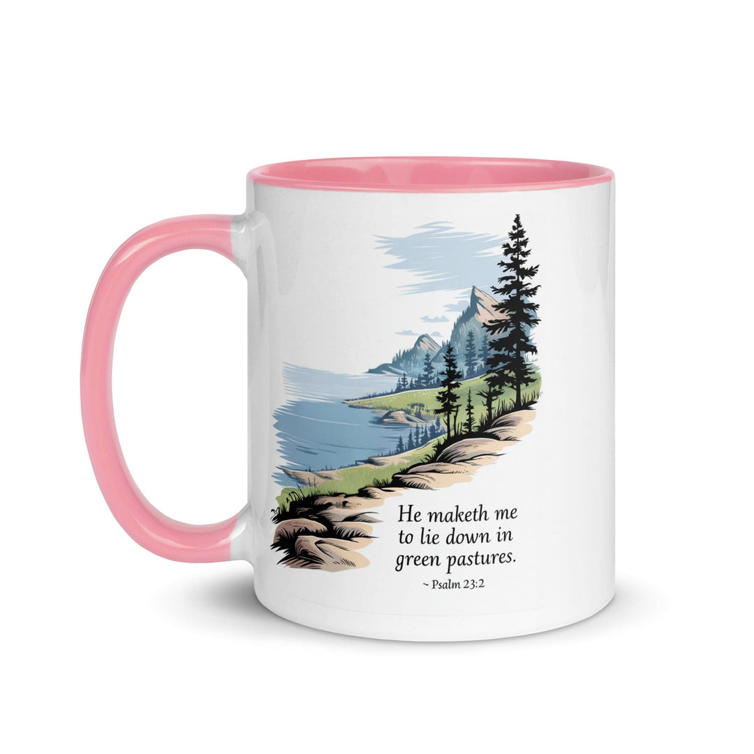 Ceramic Mug with Accent Color and Inspirational Print