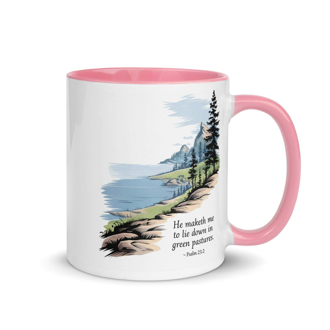 Ceramic Mug with Accent Color and Inspirational Print