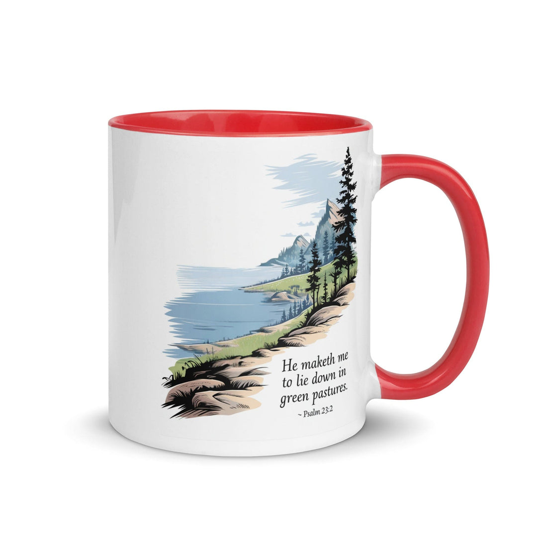 Ceramic Mug with Accent Color and Inspirational Print