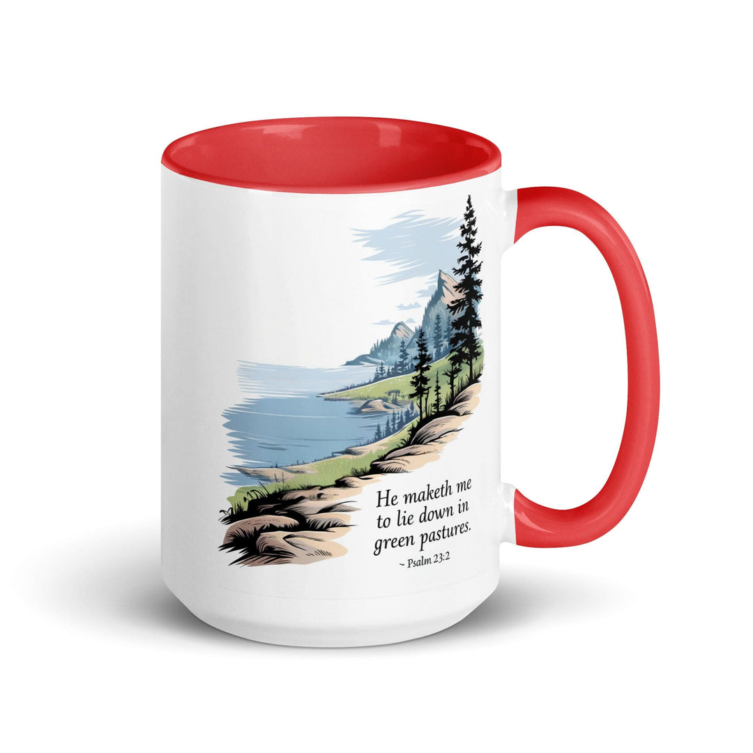 Ceramic Mug with Accent Color and Inspirational Print