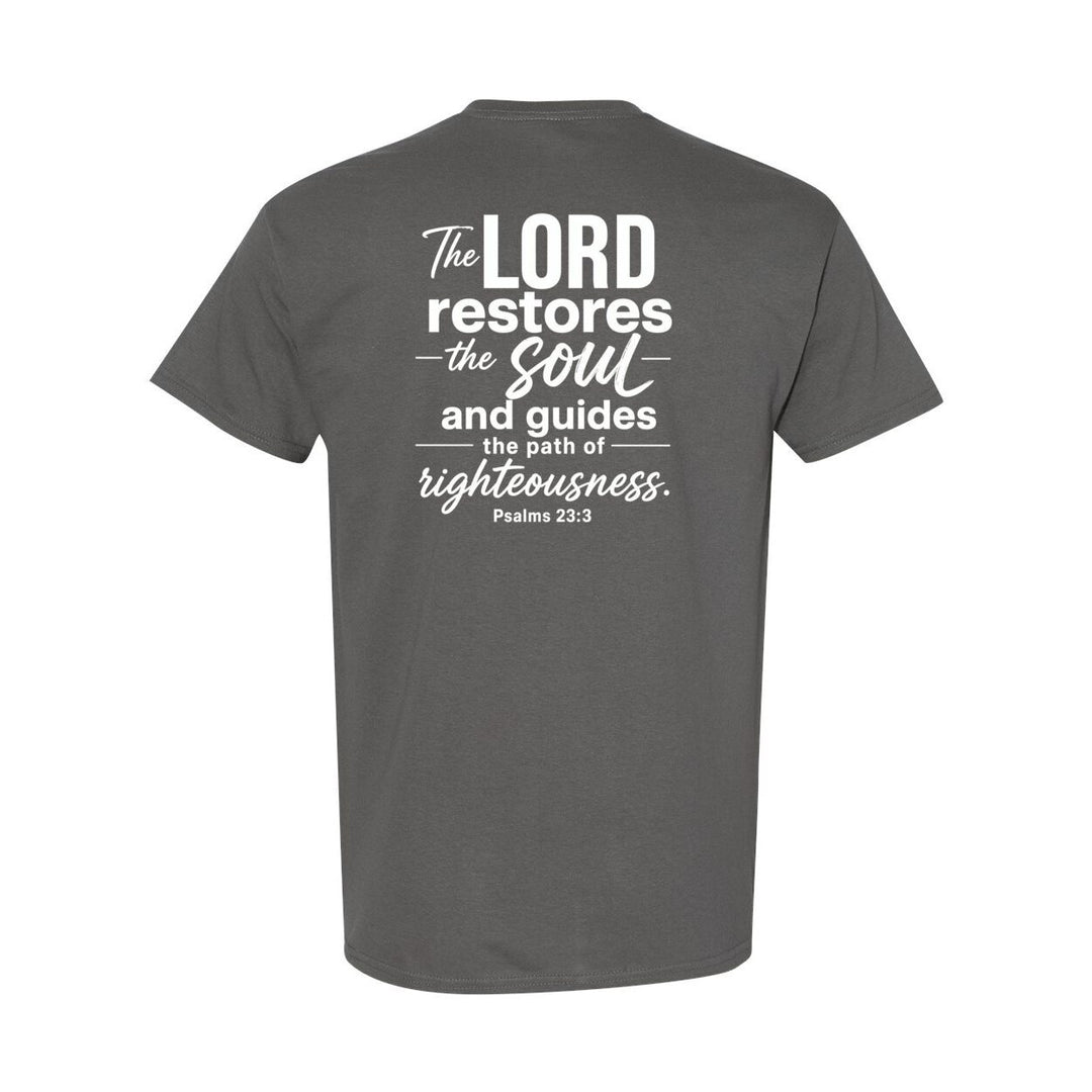 Graphic T-Shirt Inspirational Apparel inspired by Biblical Scripture Psalm 23:3