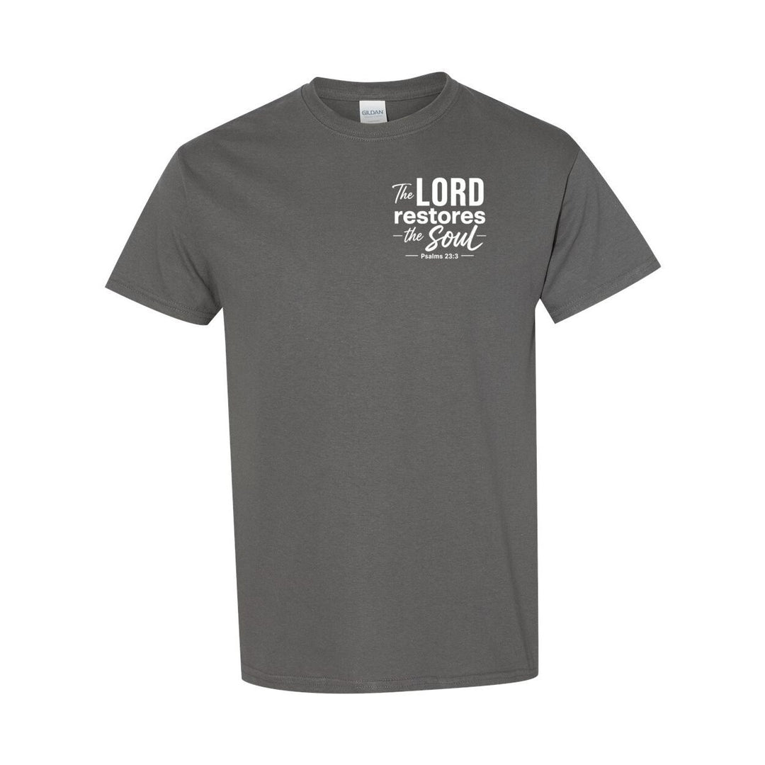 Graphic T-Shirt Inspirational Apparel inspired by Biblical Scripture Psalm 23:3