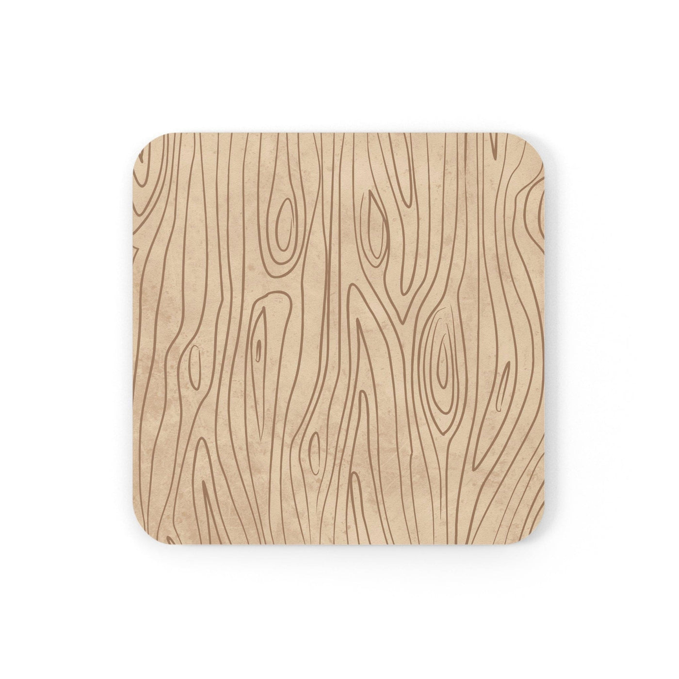 Coaster Set Of 4 For Drinks Beige And Brown Tree Sketch Line Art - Decorative