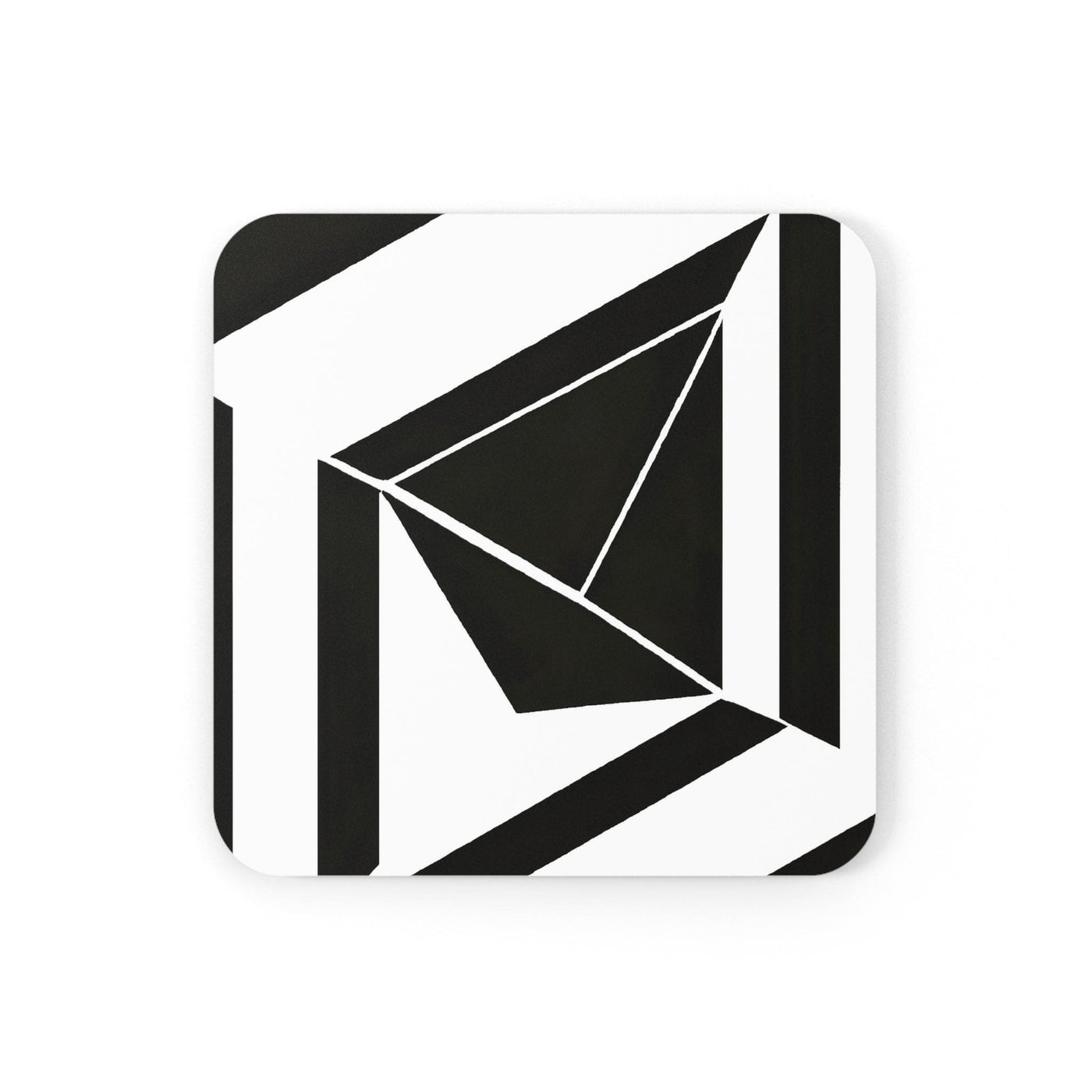 Coaster Set Of 4 For Drinks Black And White Geometric Pattern - Decorative