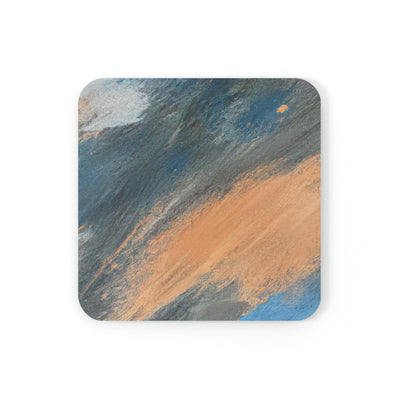 Coaster Set Of 4 For Drinks Blue Orange Abstract Pattern - Decorative | Coasters