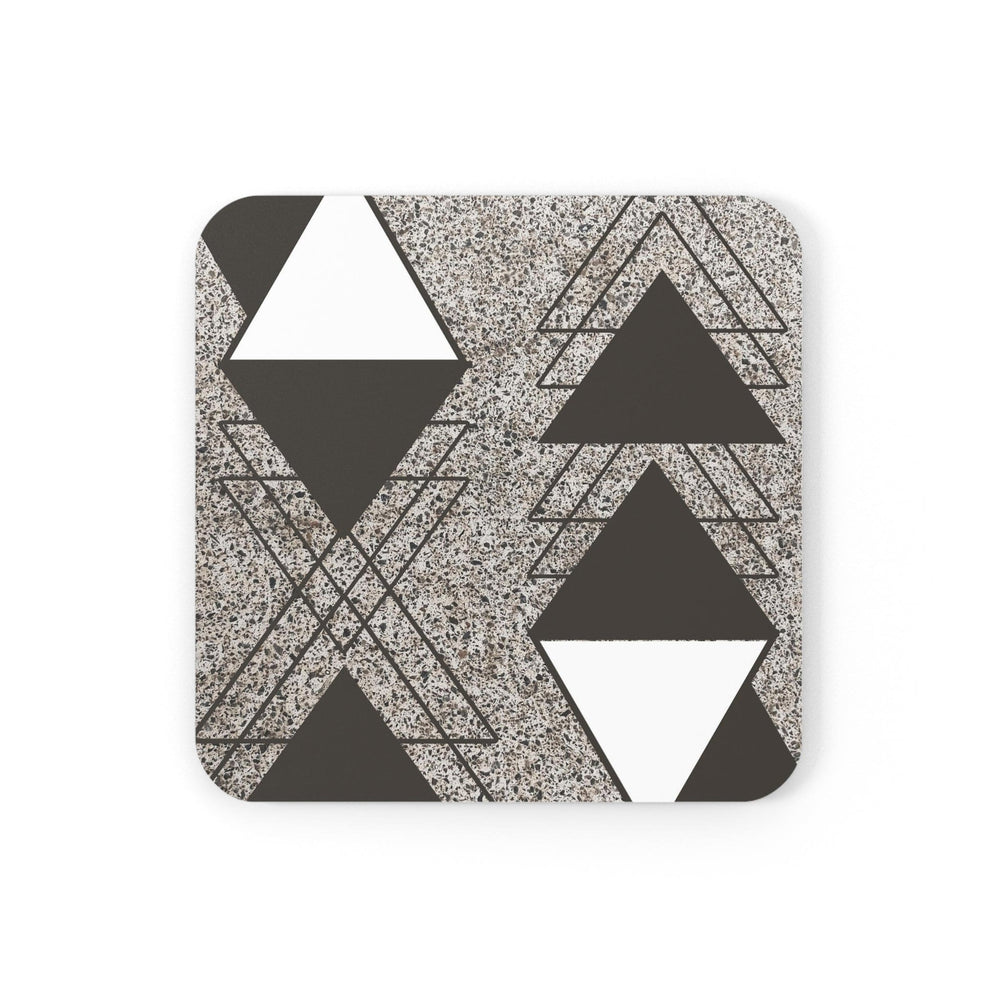 Coaster Set Of 4 For Drinks Brown And White Triangular Colorblock - Decorative