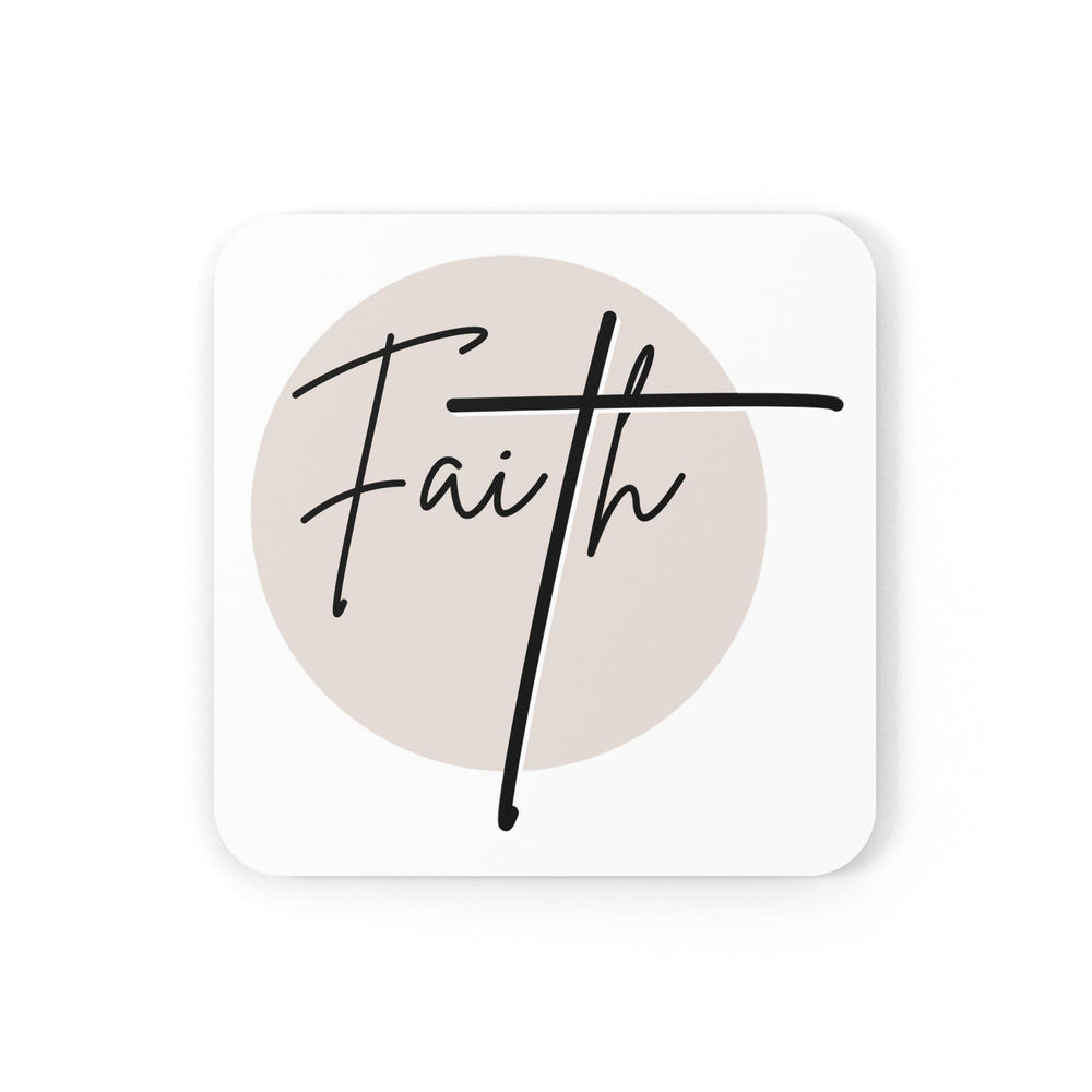 Coaster Set of 4 for Drinks Faith - Christian Affirmation - Black and Beige