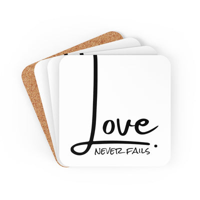 Coaster Set Of 4 For Drinks Love Never Fails - Decorative | Coasters